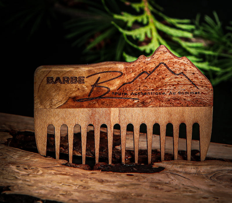 Peigne à barbe en bois de l'ébéniste Philippe Foley, accessoire de barbe Barbe B