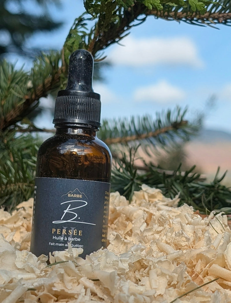 Huile à barbe complète Persée de Barbe B, flacon de 30 ml