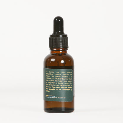 Huile à barbe Zénith à l'argan et au peuplier baumier, faite main par Barbe B