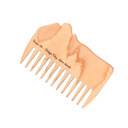 Peigne à barbe en érable et loupe de cerisier fait main par l'ébéniste Philippe Foley, Barbe B