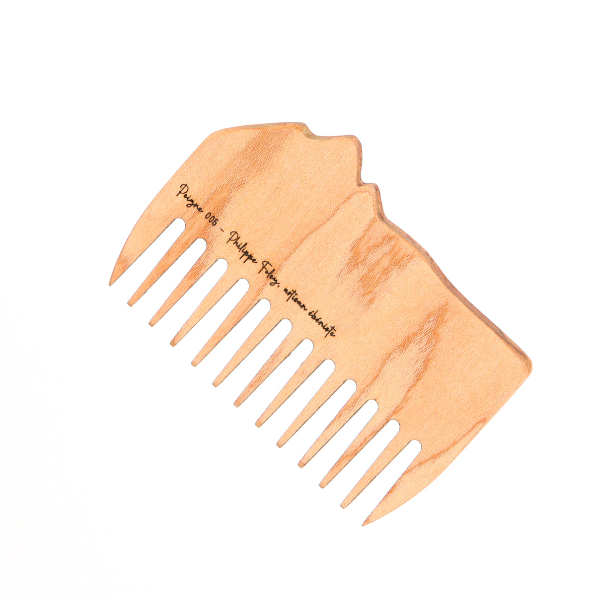 Peigne à barbe en érable et loupe de cerisier fait main par l'ébéniste Philippe Foley, Barbe B